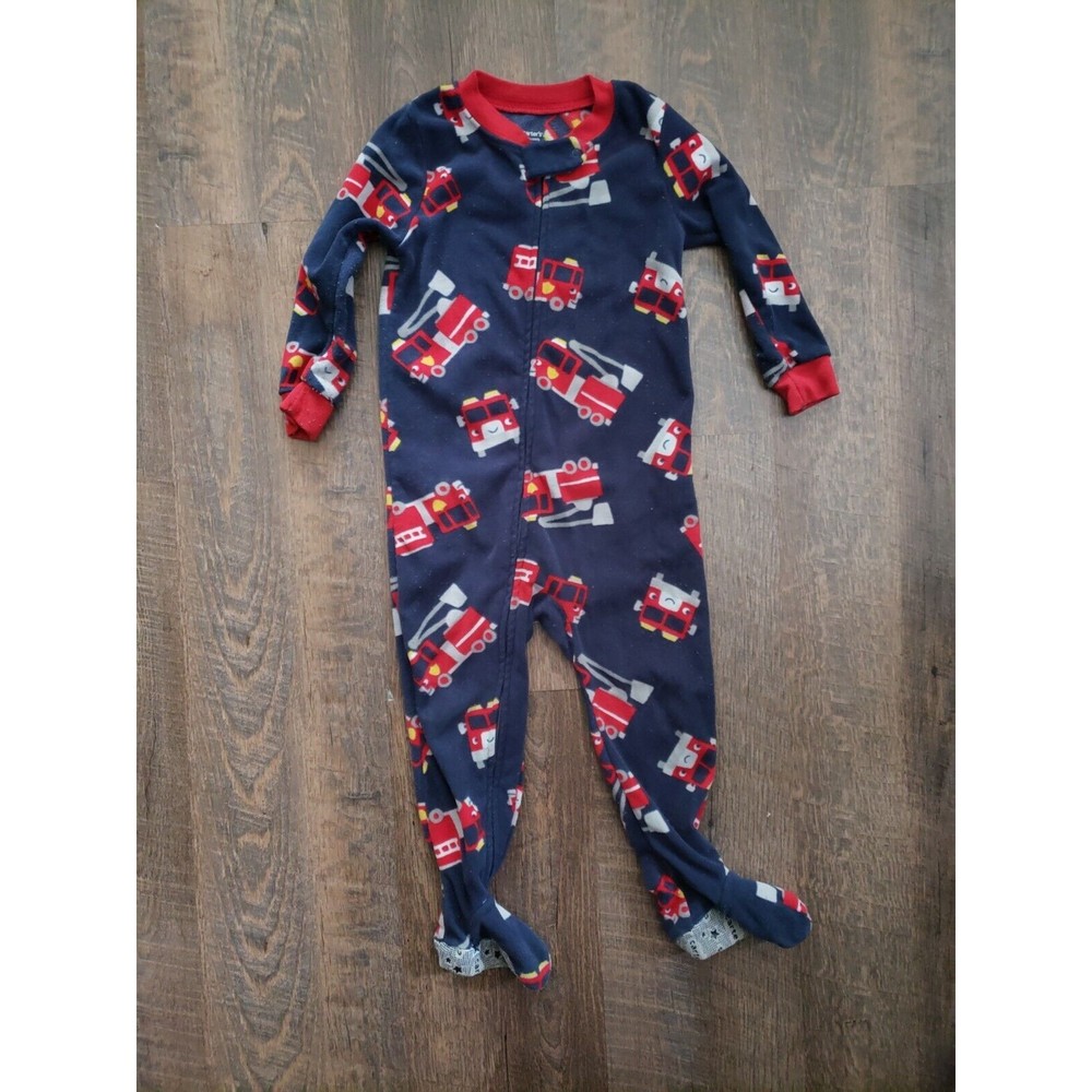 Carters 2T Fire Truck One Piece Footed Pjs